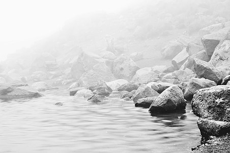 body of water surrounded by rocks thumbnail