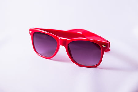 closeup photo of red wayfarer-style sunglasses thumbnail