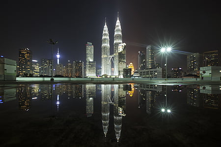 Petronas Tower, Malaysia during nighttime thumbnail
