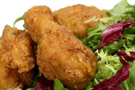 fried chicken with vegetable salad thumbnail