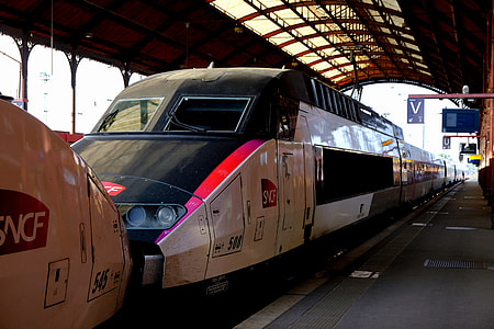 black and white train on train station thumbnail