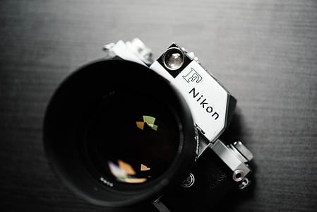 black and white Nikon F camera thumbnail