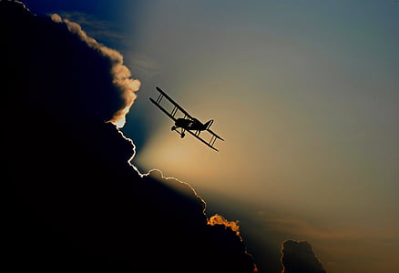 silhouette of biplane thumbnail