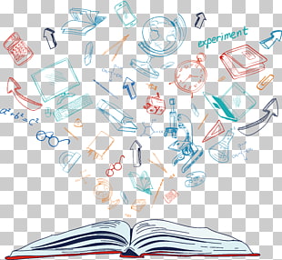 Paper Text Illustration, The background of the knowledge in the book, red book page animated PNG clipart