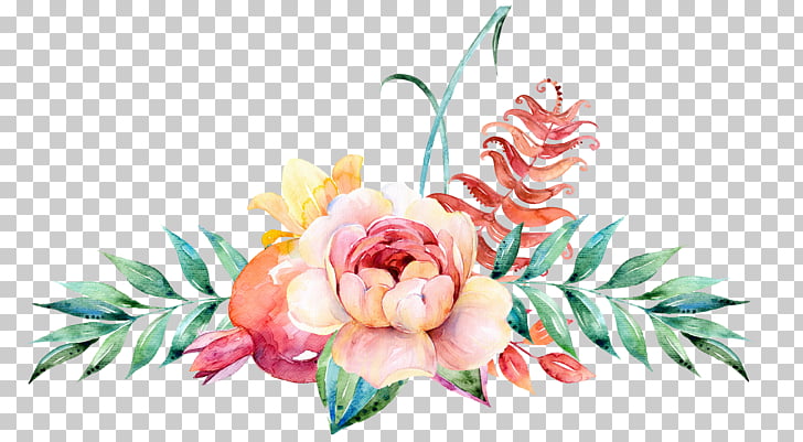 Flower Floral design Watercolor painting Illustration, Watercolor floral  decoration, pink rose with blue background PNG clipart | free cliparts |  UIHere