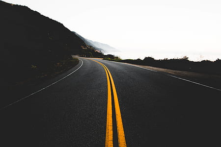 yellow lines between concrete roads thumbnail