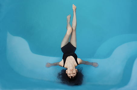 woman taking a bath at pool thumbnail