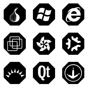 System Black Octagons svg vector icon sets