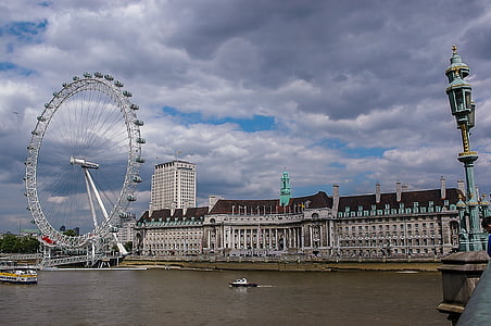 London Eye under cloudy sky thumbnail
