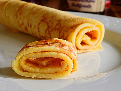 roll pancakes on ceramic plate thumbnail
