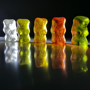five assorted-color jelly candies thumbnail