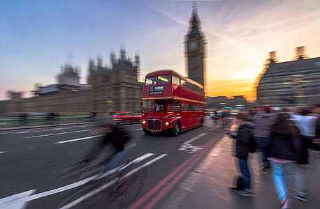 passing double decker bus near Big ben thumbnail