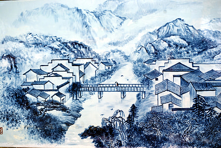 illustration of houses and bridge thumbnail