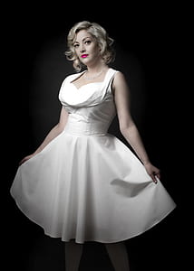 woman wearing white sweet-heart neckline midi dress thumbnail