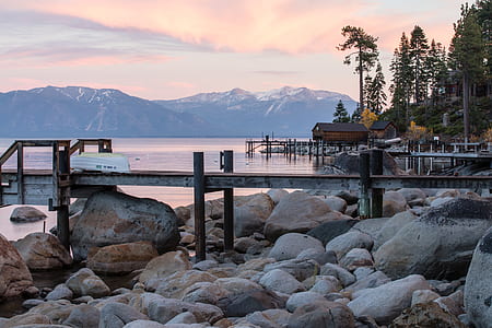 brown dock over brown rocks thumbnail
