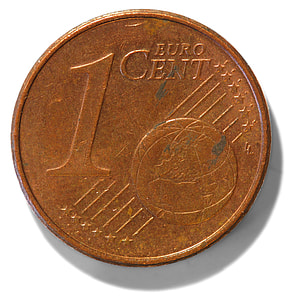 round gold-colored 1 euro cent coin thumbnail