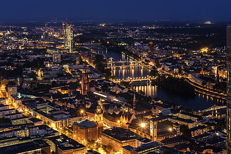 Aerial View of City during Nighttime thumbnail