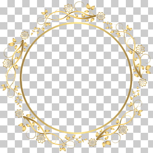 , Round Floral Shadows French Border s, round yellow floral frame PNG clipart