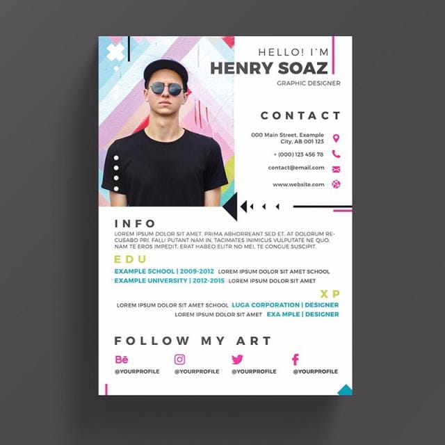 resume template psd file
