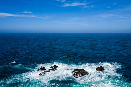 time lapse photography of body of water wave under calming sky thumbnail