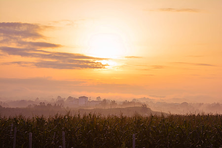 Dusk and sunset landscape in Cangxi, Sichuan, China thumbnail