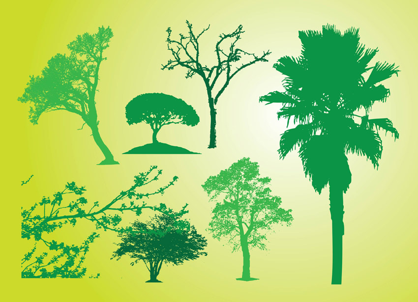 Tree Bush Silhouettes eps, ai file