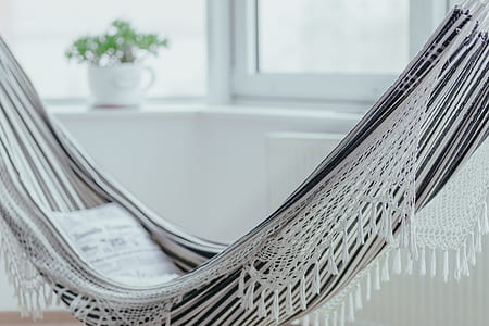 white and black hammock thumbnail
