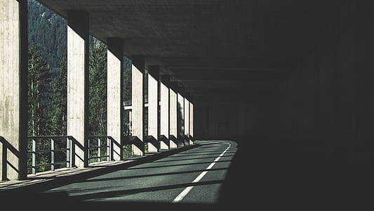 concrete road beside wall thumbnail
