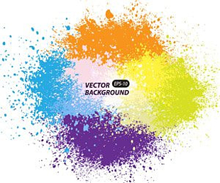 Background with colorful spots and sprays on a white eps file