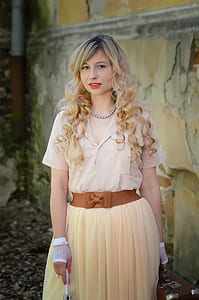 woman wearing button-up dress thumbnail