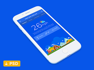 Weather App Concept psd file