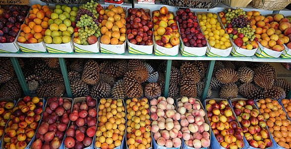 variety of fruits in stall thumbnail