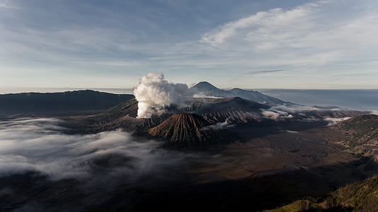 smoke coming out from volcano thumbnail