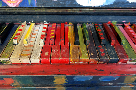 multicolored wooden piano toy thumbnail
