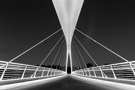 grayscale photography of bridge thumbnail