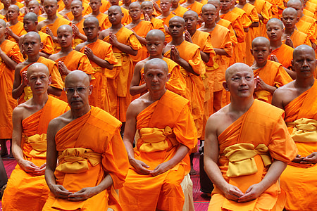 monks kneeling outdoor thumbnail