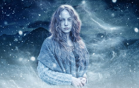 brown haired woman wearing a gray cardigan poster thumbnail