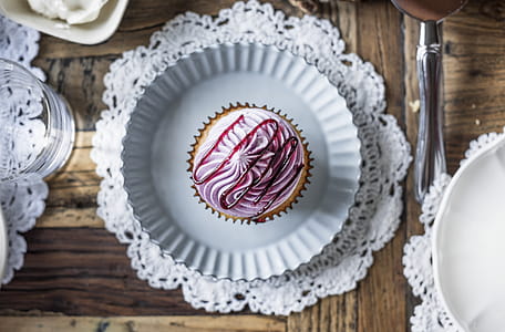 Cupcake On White Paper Plate thumbnail
