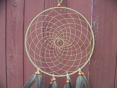 flat lay photography of green dreamcatcher thumbnail