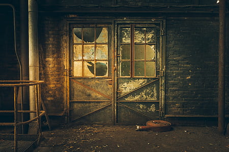 closed gray double door thumbnail