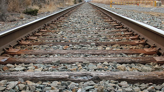 gray metal railroad tracks thumbnail