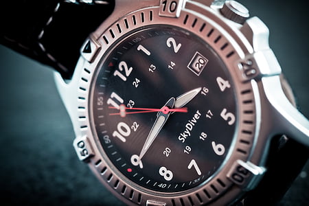 round silver-colored SkyDiver analog watch at 3:45 thumbnail