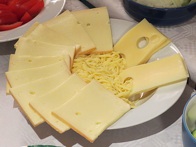 slice cheeses on plate thumbnail
