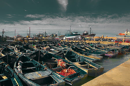 boats near concrete dock thumbnail