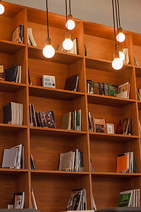 lights, books, wooden, shelves thumbnail