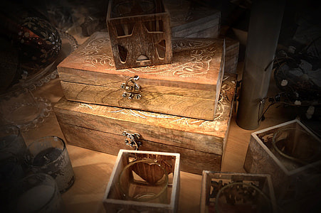 brown wooden chest boxes thumbnail