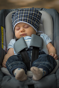 baby sleeping on convertible car seat thumbnail