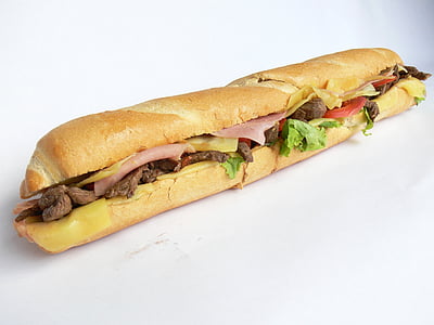 meat sandwich on white surface thumbnail