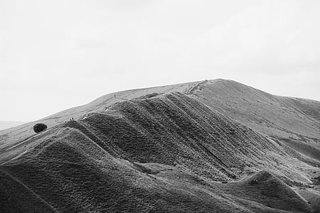 grayscale photo of mountain ridge thumbnail