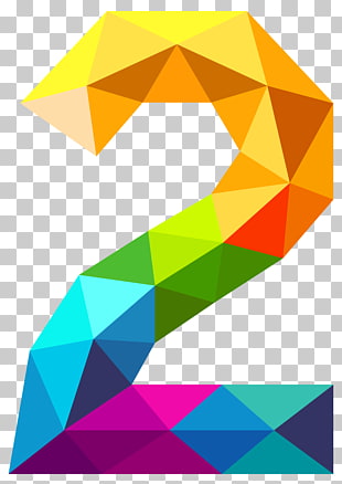 Triangular number Triangle , Colourful Triangles Number Two , yellow, orange, green, and purple 2 illustration PNG clipart